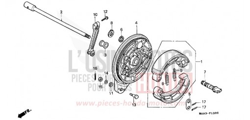 PANNEAU DE FREIN ARRIERE (VT1100C) VT1100CS de 1995